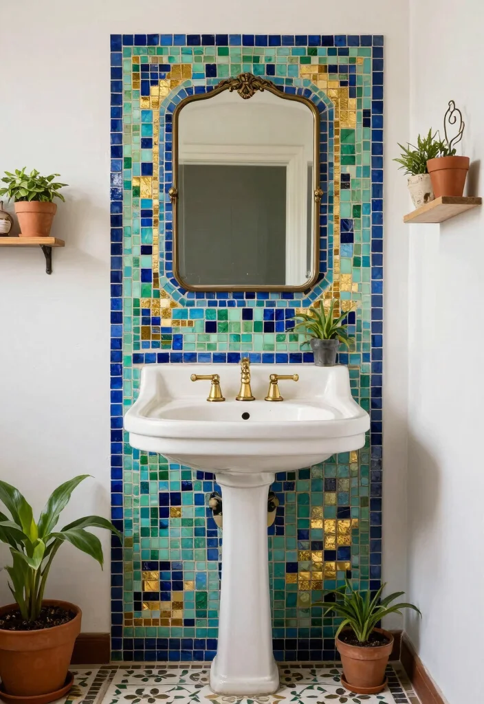 15 Small Tile Bathroom Ideas With Big Impact - 2. Mosaic Tile Accents 1