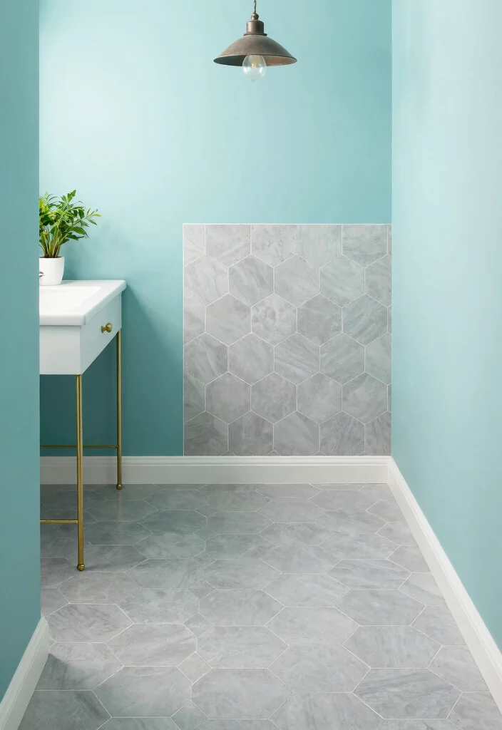 15 Small Tile Bathroom Ideas With Big Impact - 6. Hexagonal Tile Patterns 1