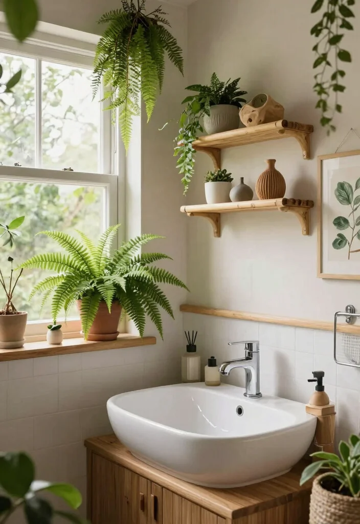 15 Wash Room Bathroom Ideas For Everyday Comfort - 5. Nature-Inspired Decor 1