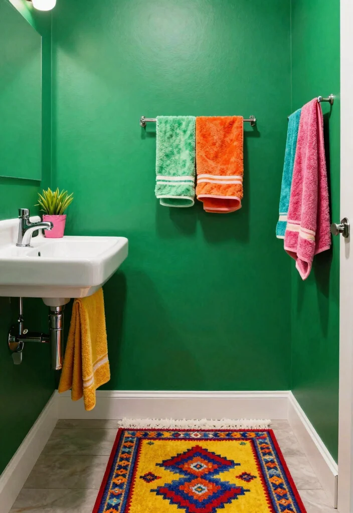 15 Wash Room Bathroom Ideas For Everyday Comfort - 7. Bold Color Choices 1