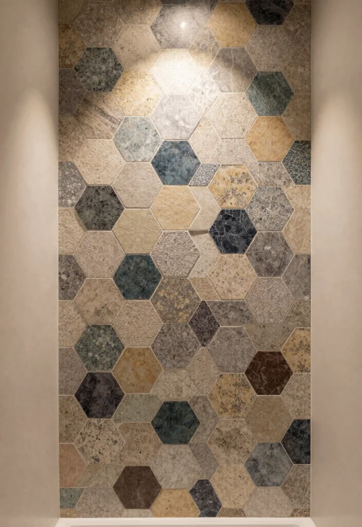 16 Hexagon Tile Bathroom Ideas With Modern Geometry - 10. Layered Hexagon Designs 1