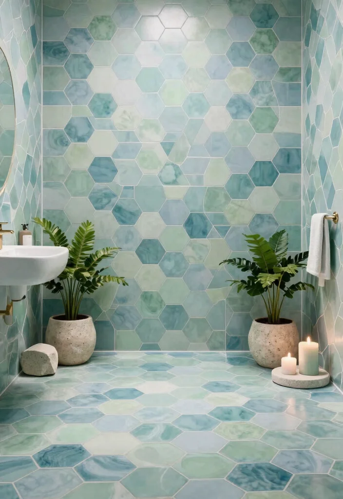 16 Hexagon Tile Bathroom Ideas With Modern Geometry - 9. Spa-Inspired Serenity 1