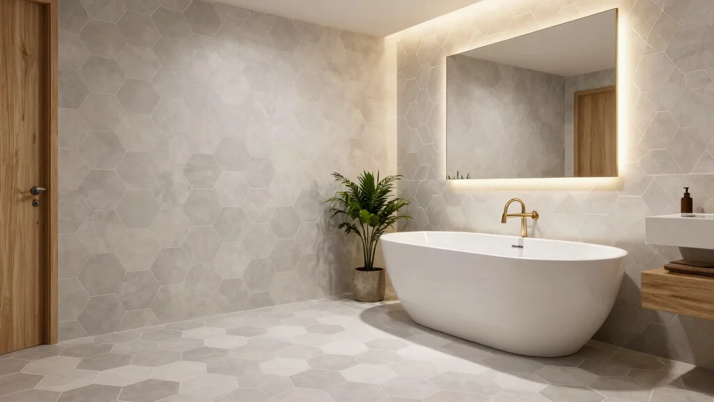 16 Hexagon Tile Bathroom Ideas With Modern Geometry