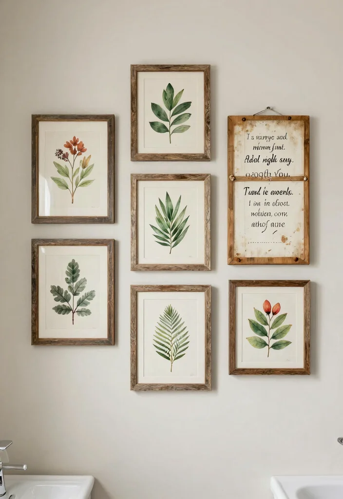 16 Joanna Gaines Bathroom Ideas With Farmhouse Soul - 12. Statement Wall Art 1