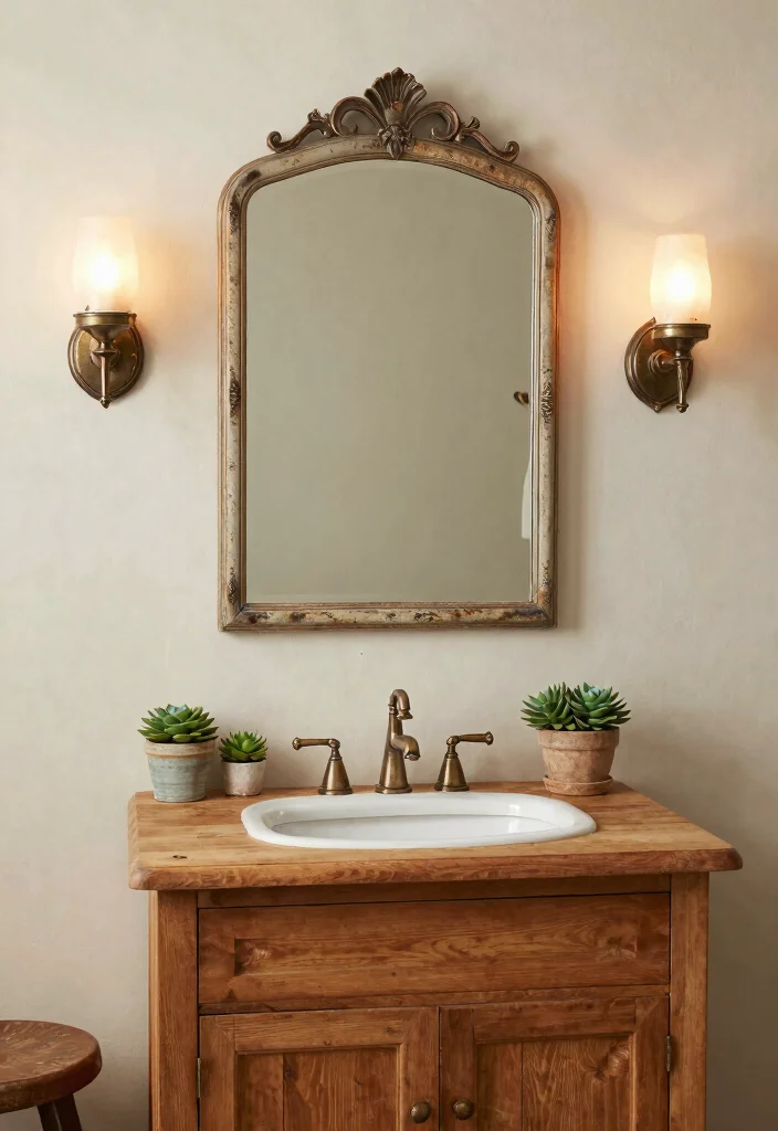16 Joanna Gaines Bathroom Ideas With Farmhouse Soul - 2. Vintage Fixtures and Accents 1