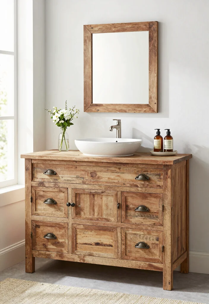 16 Joanna Gaines Bathroom Ideas With Farmhouse Soul - 4. Rustic Wooden Vanities 1