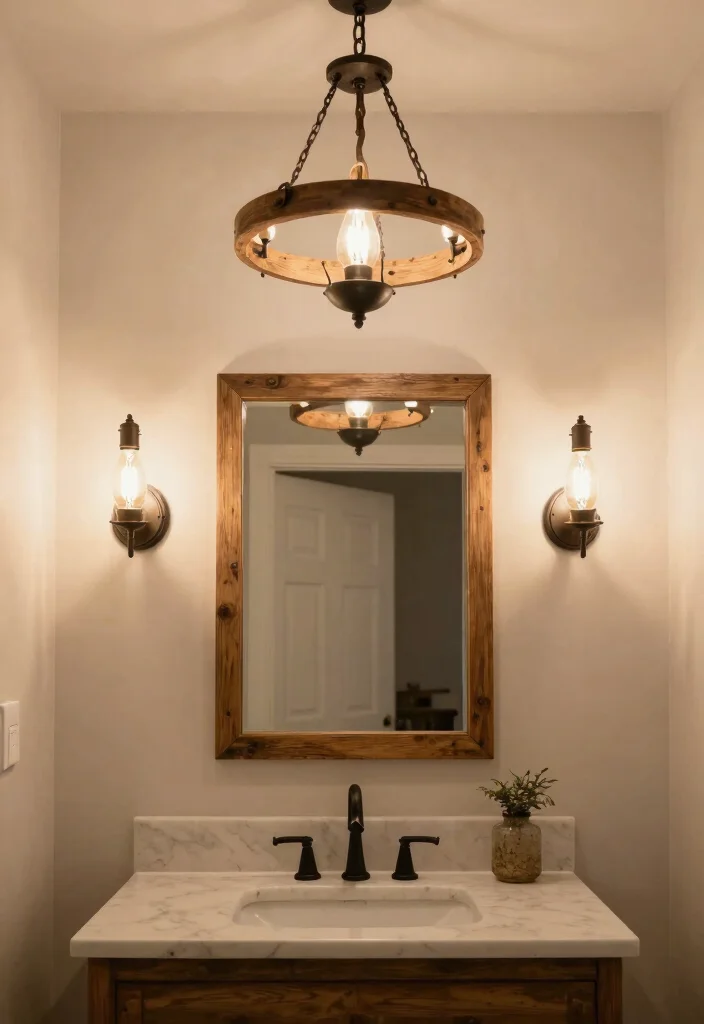 16 Joanna Gaines Bathroom Ideas With Farmhouse Soul - 5. Farmhouse Lighting Fixtures 1