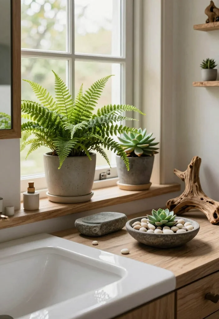 16 Rustic Bathroom Decor Ideas With Natural Warmth - 10. Natural Elements 1