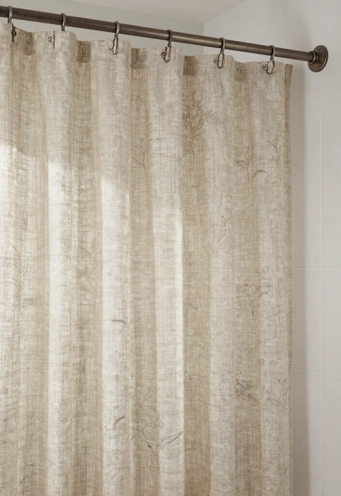 16 Rustic Bathroom Decor Ideas With Natural Warmth - 12. Stylish Shower Curtains 1