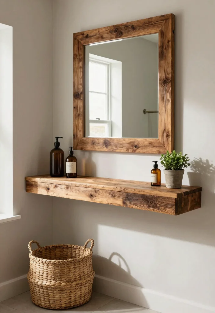 16 Rustic Bathroom Decor Ideas With Natural Warmth - 4. Reclaimed Wood Accents 1
