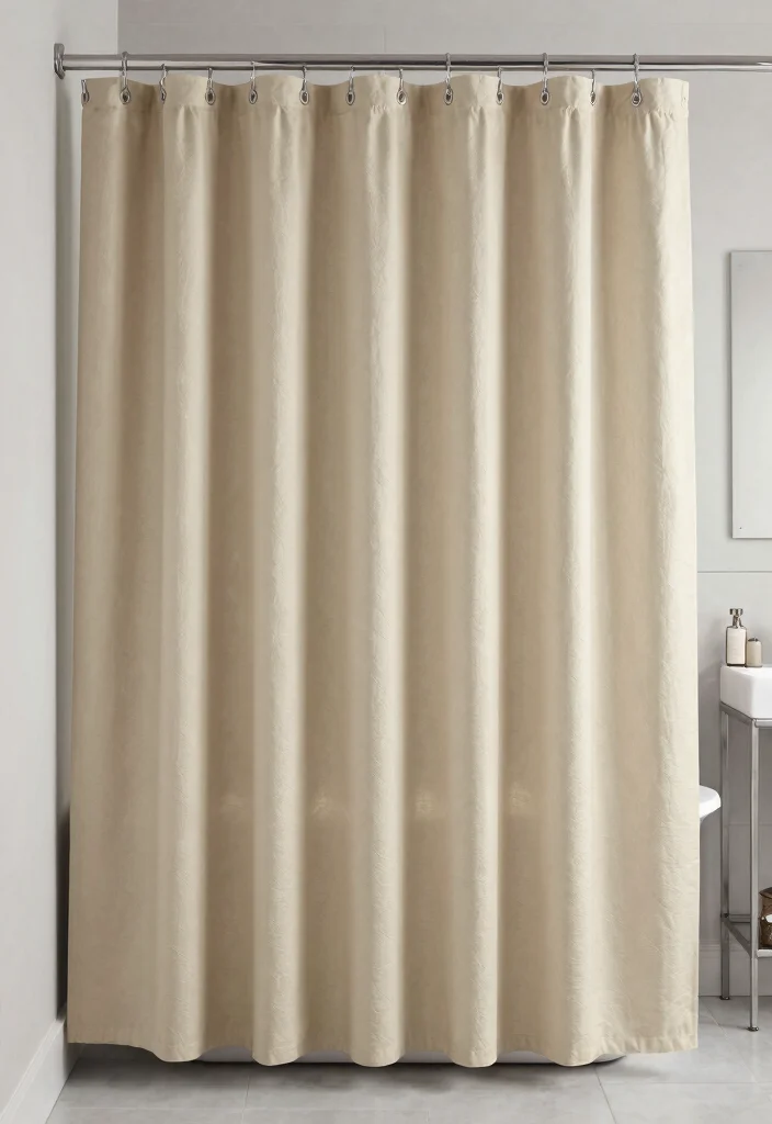 16 Shower Curtain Bathroom Decor Ideas That Refresh The Space - 13. Textured Solid Colors 1