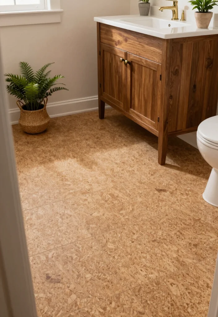 16 Small Bathroom Tile Floor Ideas That Elevate Tiny Spaces - 11. Eco-Friendly Cork Tiles 1