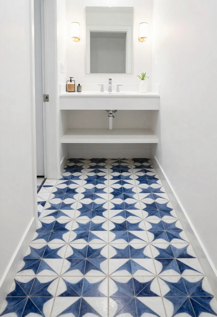 16 Small Bathroom Tile Floor Ideas That Elevate Tiny Spaces - 3. Geometric Patterns 1