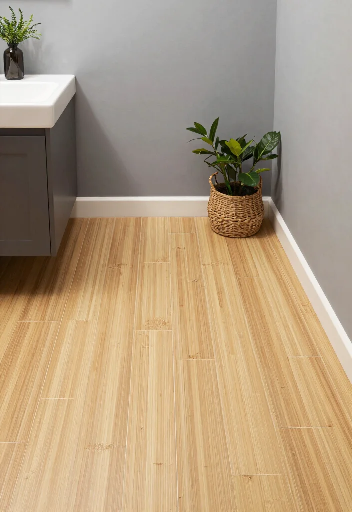 16 Small Bathroom Tile Floor Ideas That Elevate Tiny Spaces - 8. Eco-Friendly Bamboo Tiles 1