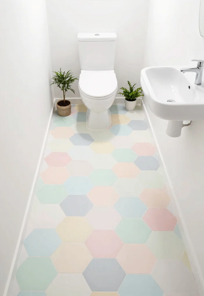 16 Small Bathroom Tile Floor Ideas That Elevate Tiny Spaces - 9. Hexagonal Tiles 1