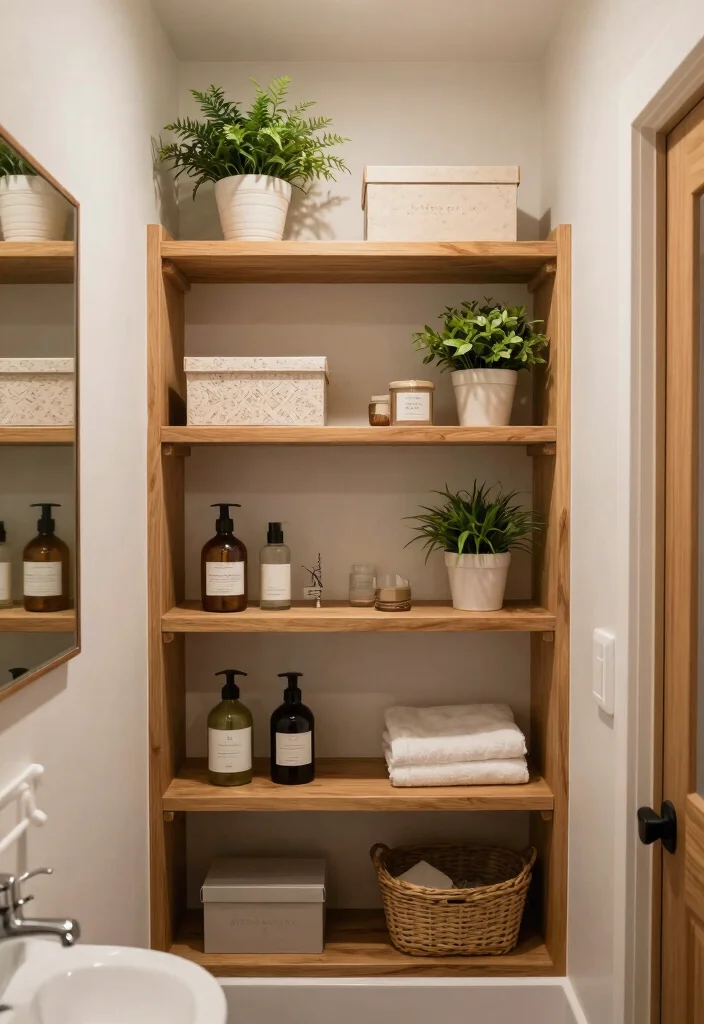 16 Small Primary Bathroom Ideas With Smart Luxury - 11. Custom Shelving Solutions 1