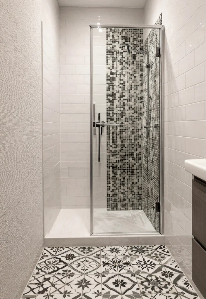16 Small Primary Bathroom Ideas With Smart Luxury - 14. Creative Use of Tiles 1