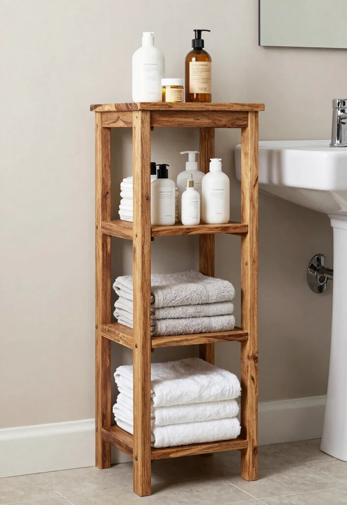 16 Under Bathroom Sink Organization Ideas That Work - 11. Tall Narrow Shelves 1