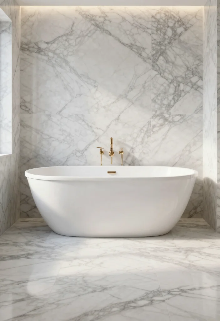 18 Bathroom Tile Inspiration Ideas You Will Want To Save - 11. Elegant Carrara Marble 1