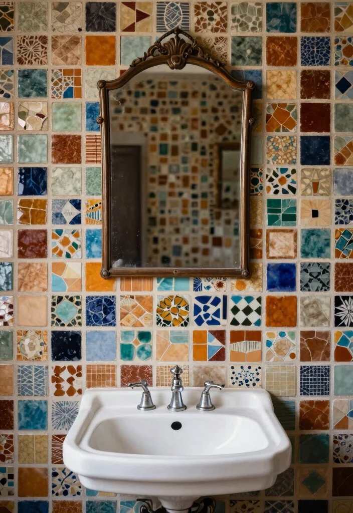 18 Bathroom Tile Inspiration Ideas You Will Want To Save - 2. Artistic Mosaic Designs 1