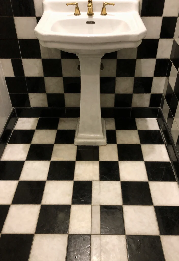 18 Bathroom Tile Inspiration Ideas You Will Want To Save - 9. Retro Checkered Floors 1