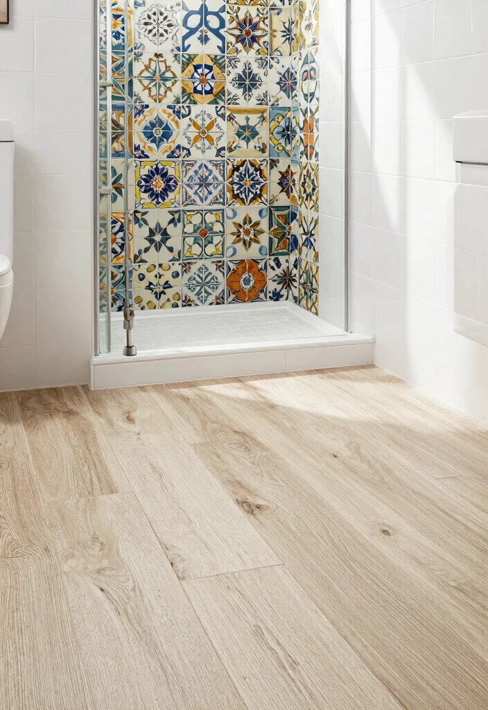 18 Best Tile Ideas For Bathroom Floors And Walls - 12. Creative Layering 1