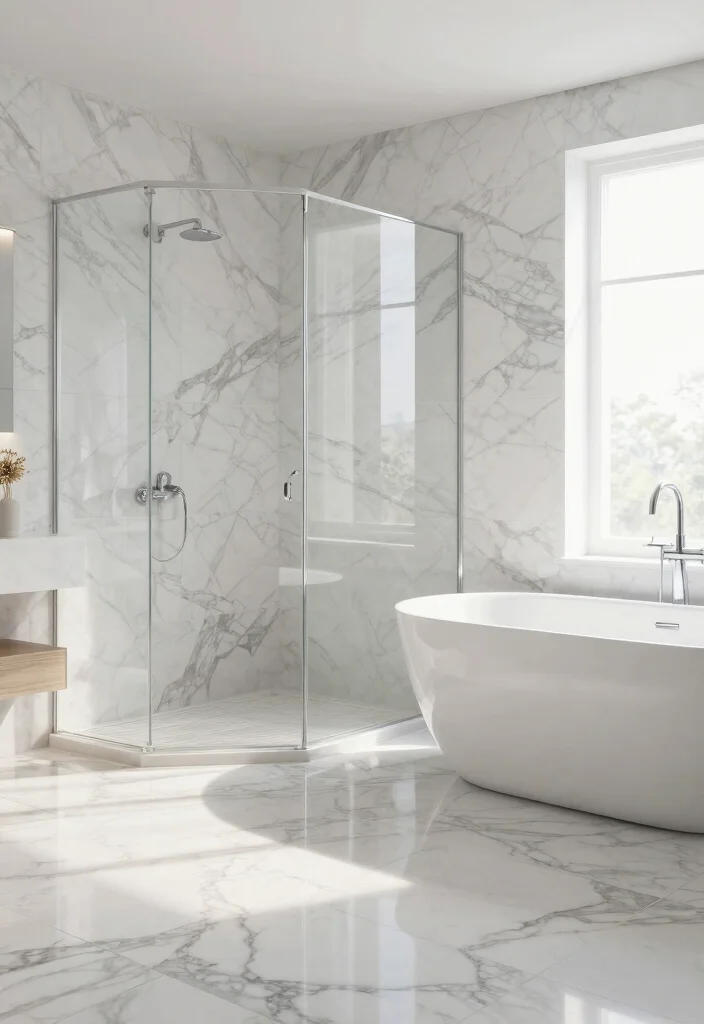 18 Best Tile Ideas For Bathroom Floors And Walls - 3. Elegant Marble Effects 1
