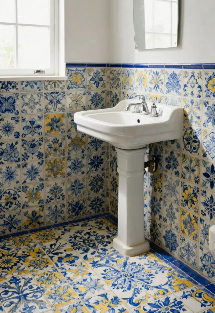 18 Best Tile Ideas For Bathroom Floors And Walls - 7. Vintage-Inspired Tiles 1