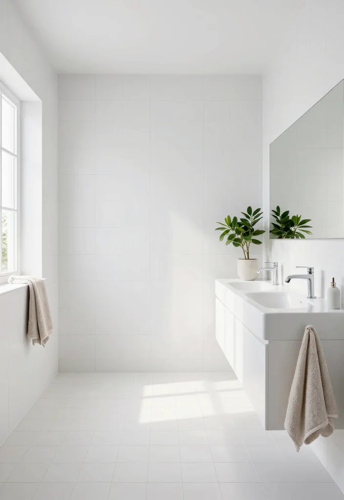 18 Best Tile Ideas For Bathroom Floors And Walls - 8. Minimalist White Tiles 1