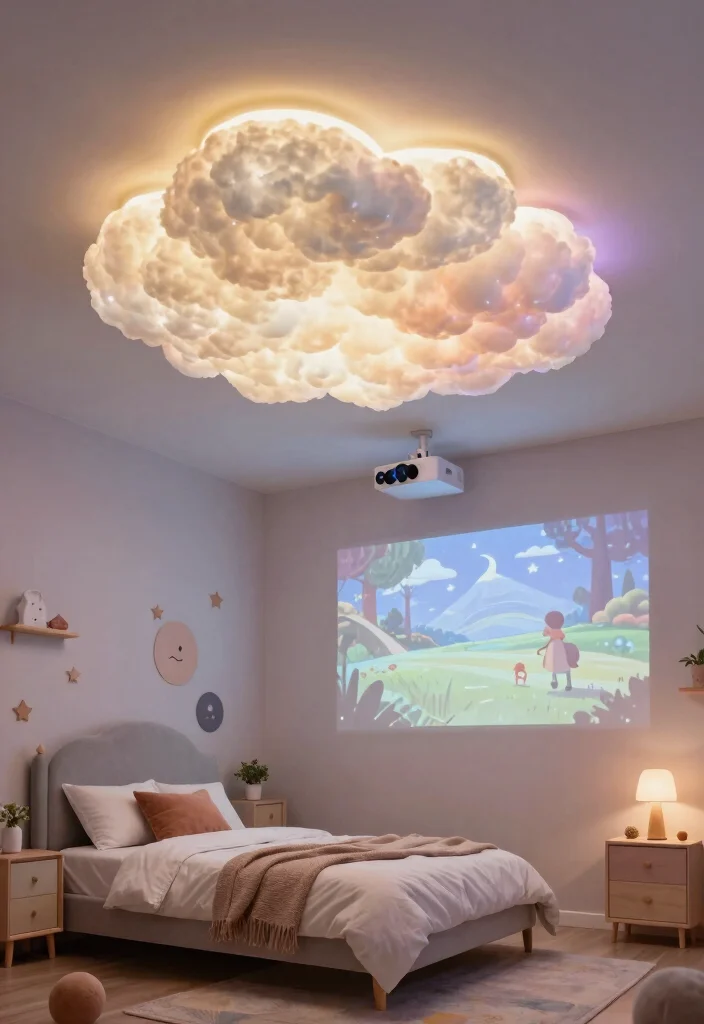 10 Cloud LED Ceiling Ideas That Actually Dim for Bedtime - 10. Multi-Functional Cloud Ceiling 1