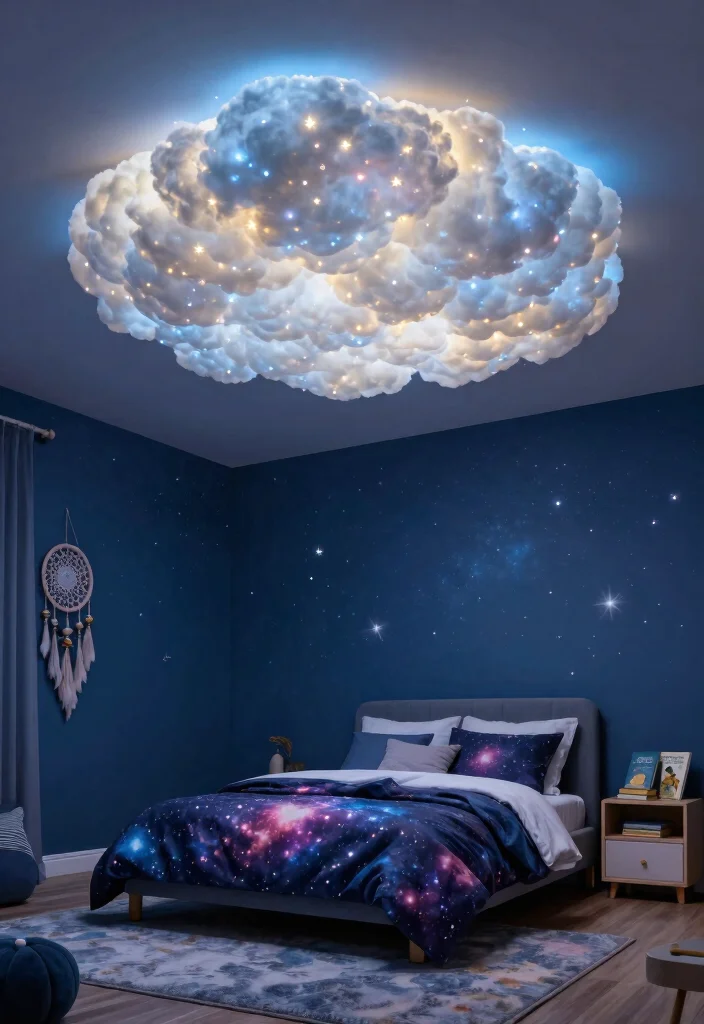 10 Cloud LED Ceiling Ideas That Actually Dim for Bedtime - 2. Starry Night Skies 1