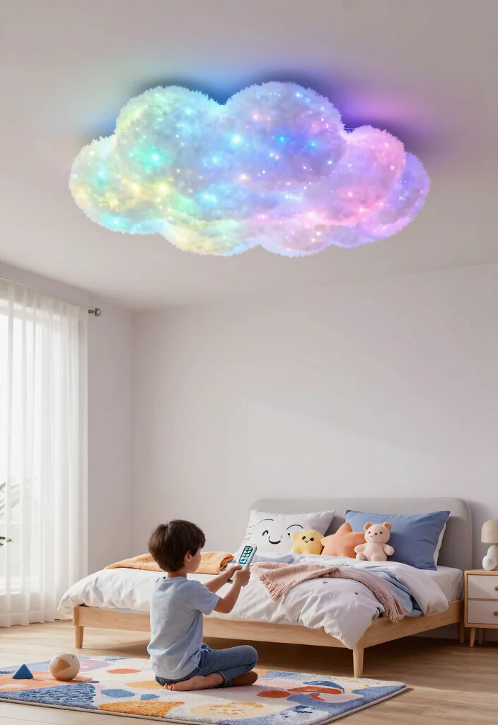 10 Cloud LED Ceiling Ideas That Actually Dim for Bedtime - 5. Interactive Cloud Lights 1
