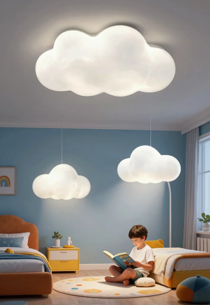 10 Cloud LED Ceiling Ideas That Actually Dim for Bedtime - 8. Adjustable Cloud Fixtures 1