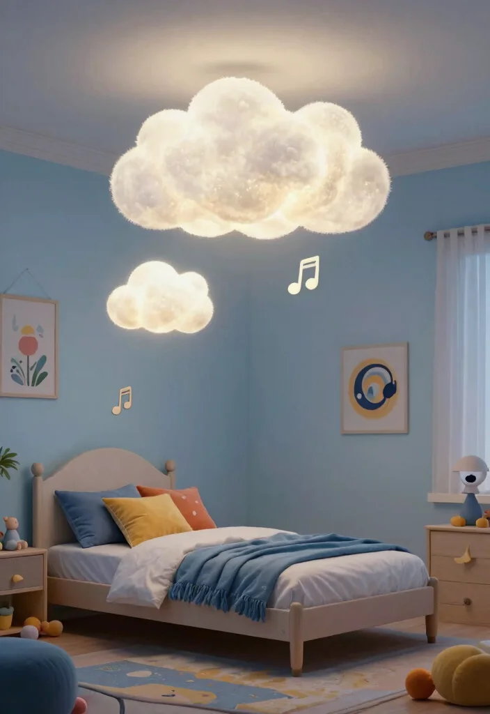 10 Cloud LED Ceiling Ideas That Actually Dim for Bedtime - 9. Sound-Activated Clouds 1