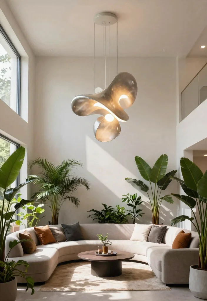 12 Ceiling Light Ideas for Small Rooms That Make the Space Feel Bigger - 9. Artistic Light Sculptures 1