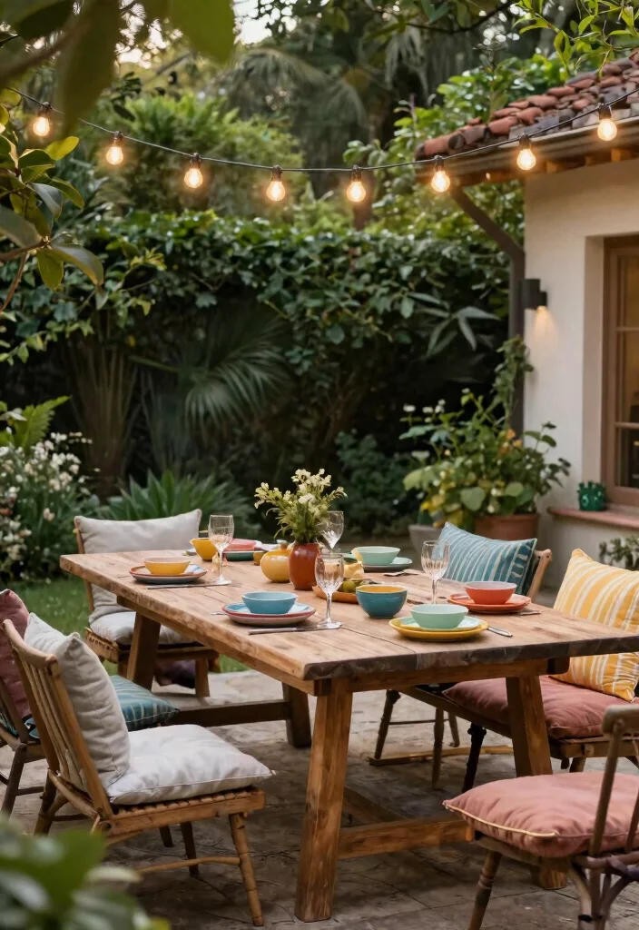 12 Farmhouse Dining Table Ideas That Seat More Than Four - 7. Outdoor Farmhouse Dining Table for Al Fresco Dining 1