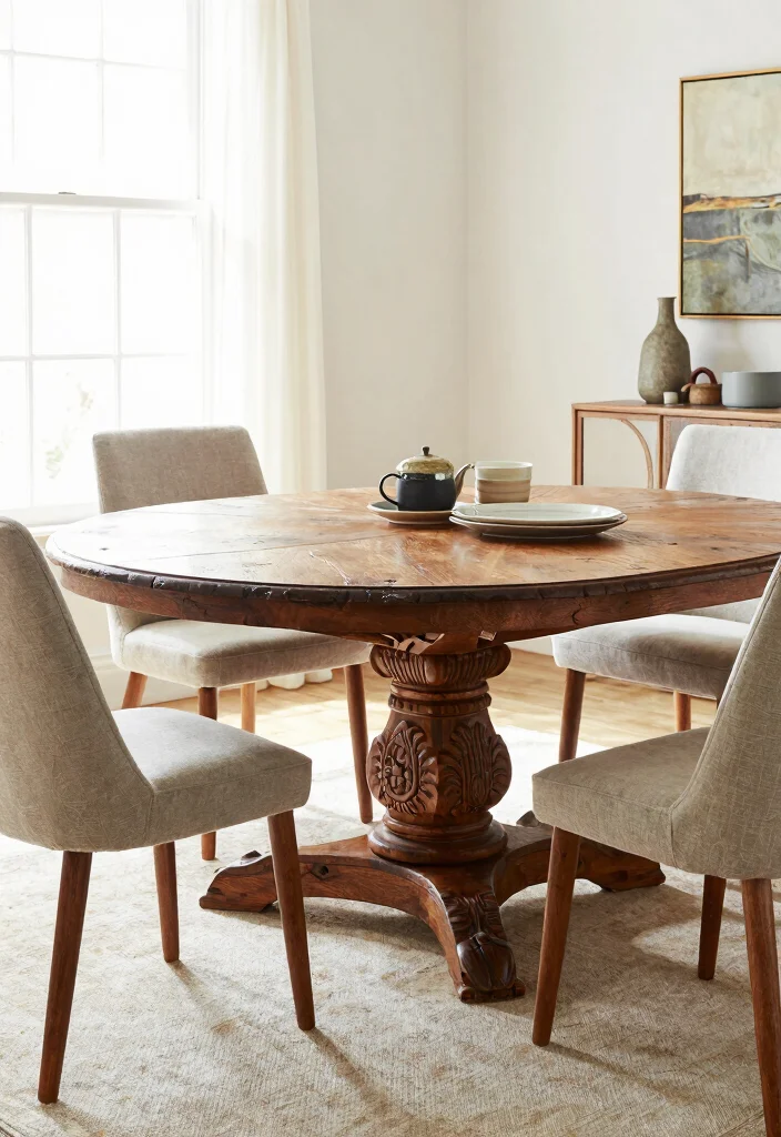 12 Farmhouse Dining Table Ideas That Seat More Than Four - 8. Vintage Farmhouse Table with Character 1