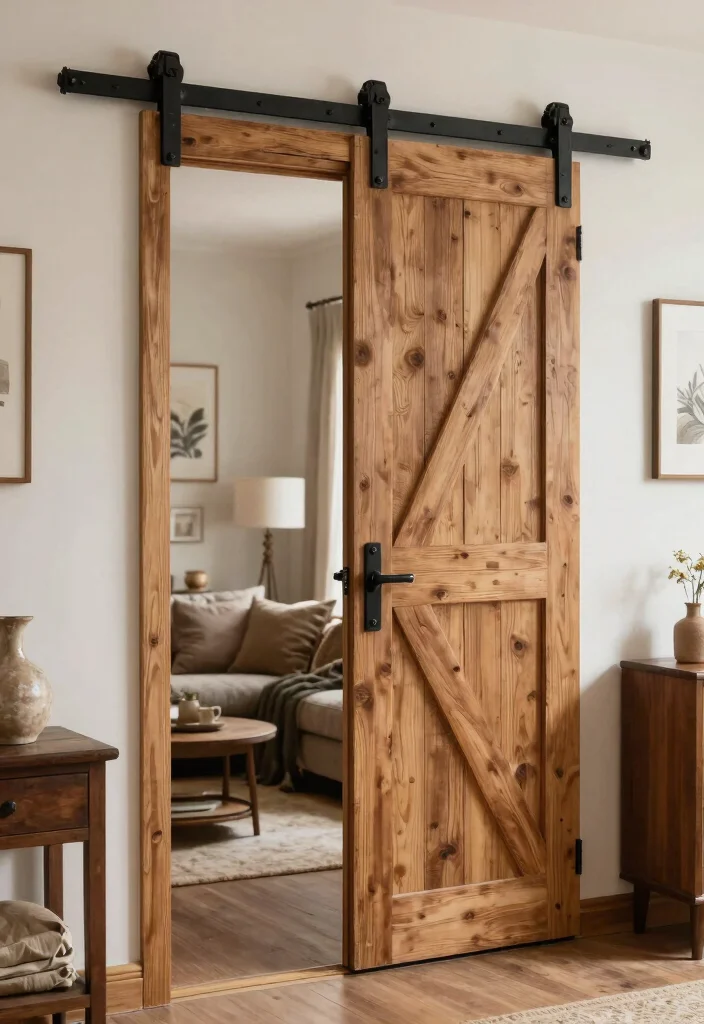 12 Farmhouse Interior Doors on a Budget That Look Custom-Made - 10. DIY Barn Door Hardware 1
