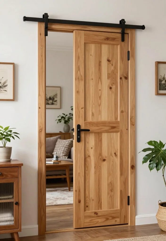 12 Farmhouse Interior Doors on a Budget That Look Custom-Made - 5. Sliding Pocket Door 1