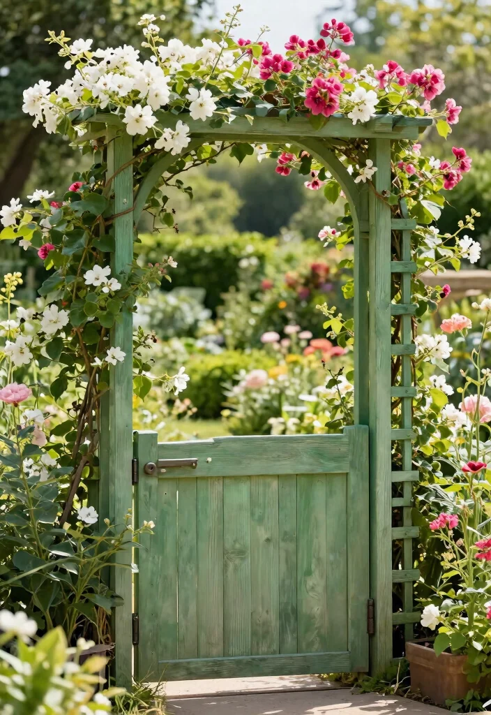 12 Fence Gate Doors That Don't Sag or Stick Over Time - 11. Garden Trellis Gates 1