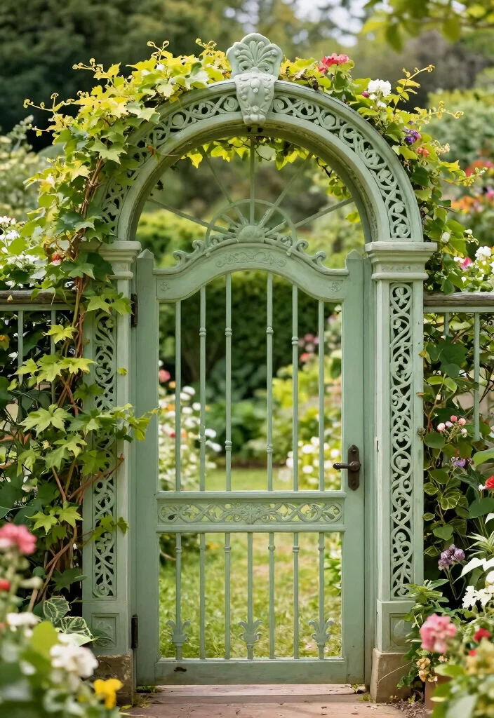 12 Fence Gate Doors That Don't Sag or Stick Over Time - 9. Arched Garden Gates 1