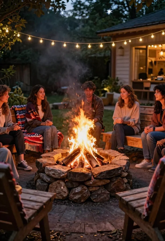 12 Firepits Backyard Ideas for Small Spaces and Tight Budgets - 11. Campfire Style Firepit 1