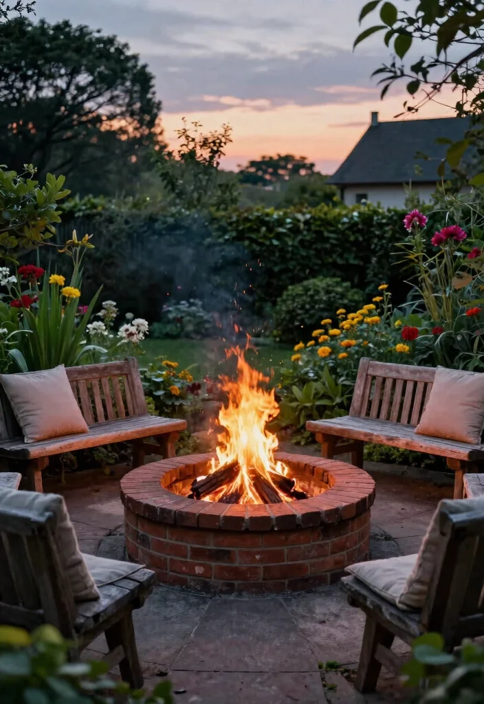 12 Firepits Backyard Ideas for Small Spaces and Tight Budgets - 2. Simple Brick Fire Ring 1