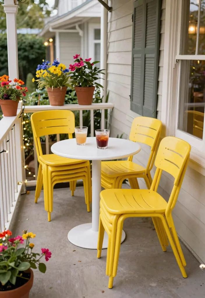 12 Front Porch Seating Ideas for Narrow and Shallow Porches - 8. Stackable Seating Options 1