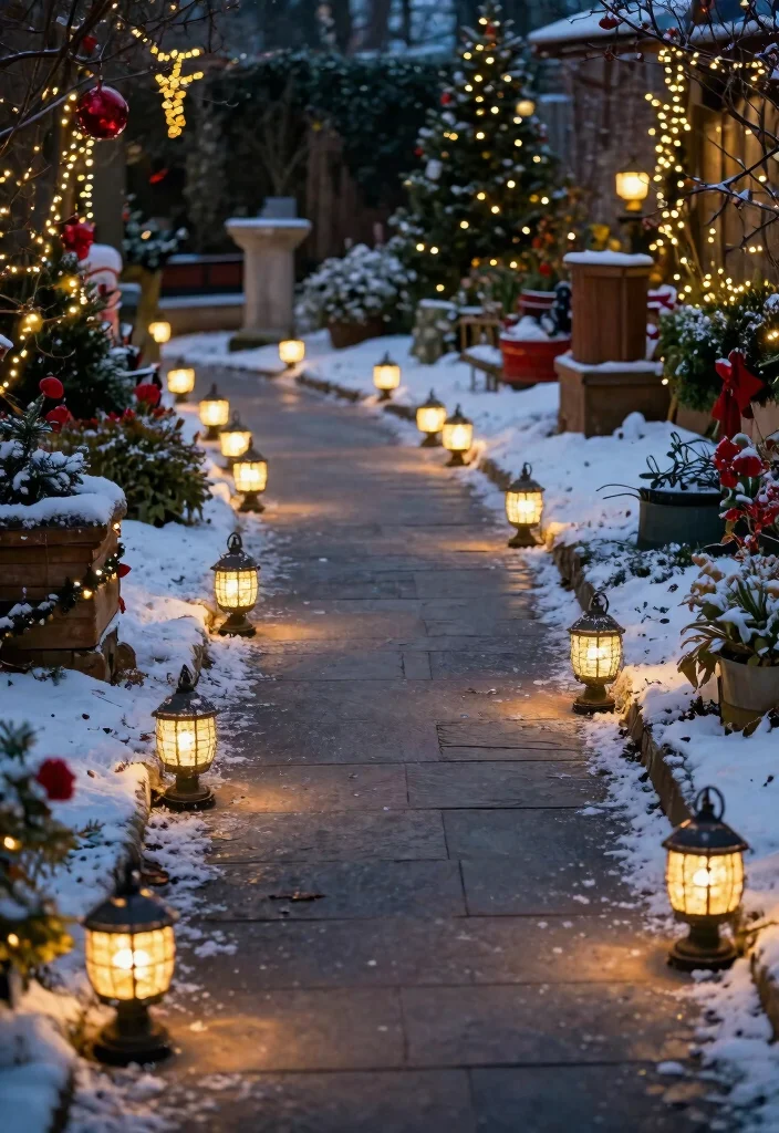12 Outdoor Christmas Lights Ideas That Stay Lit All Season - 12. Festive Solar Pathway Lights 1