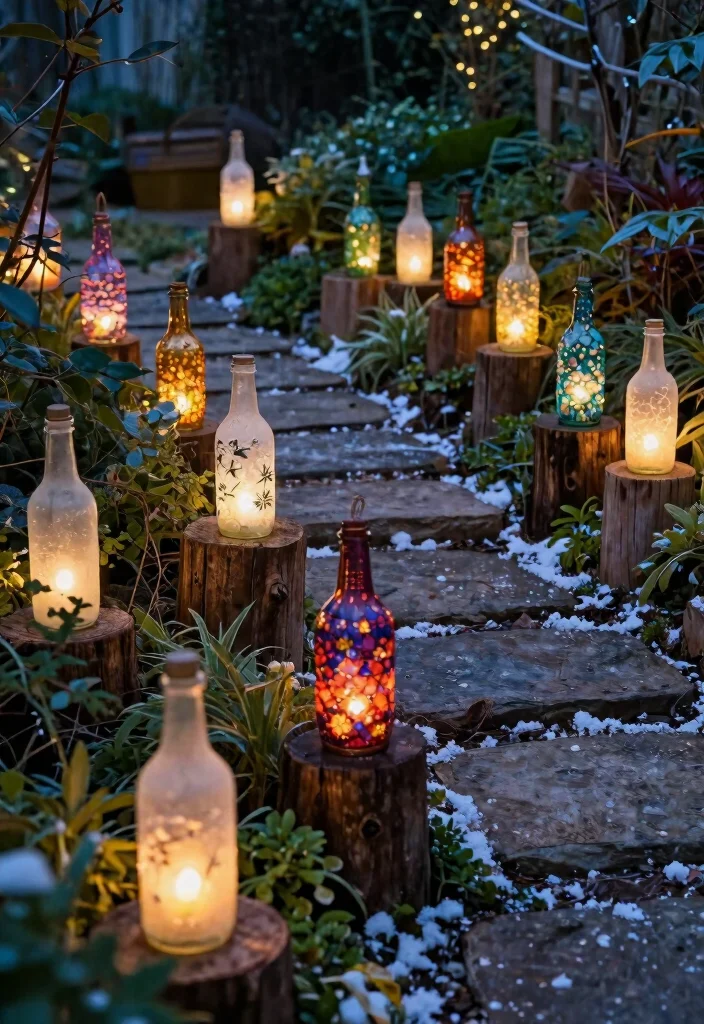12 Outdoor Christmas Lights Ideas That Stay Lit All Season - 3. Recycled Bottle Lanterns 1