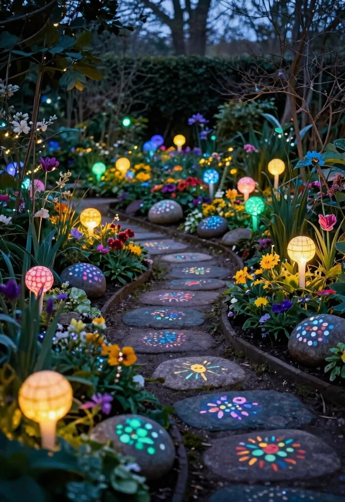 12 Outdoor Christmas Lights Ideas That Stay Lit All Season - 6. Glow-in-the-Dark Garden Decor 1