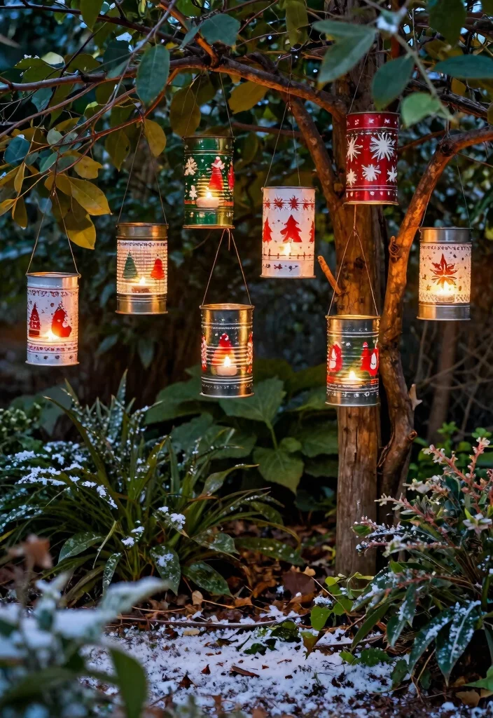 12 Outdoor Christmas Lights Ideas That Stay Lit All Season - 7. Upcycled Tin Can Lanterns 1