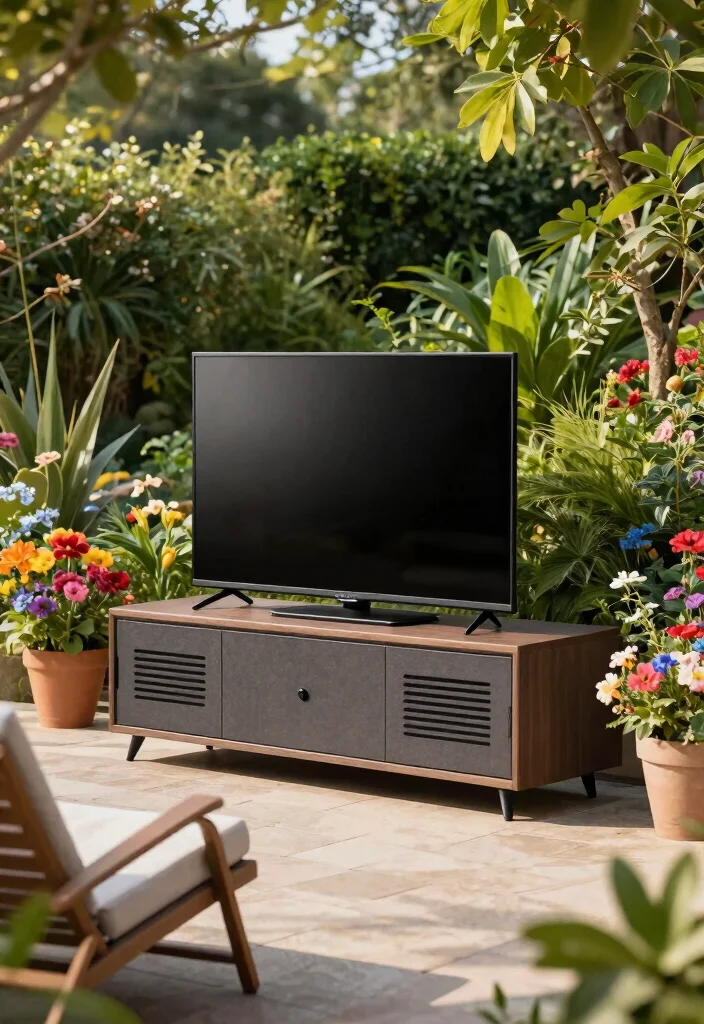 12 Outdoor TV Area Ideas That Protect Screens From Glare and Rain - 2. Weather-Resistant TV Enclosure 1