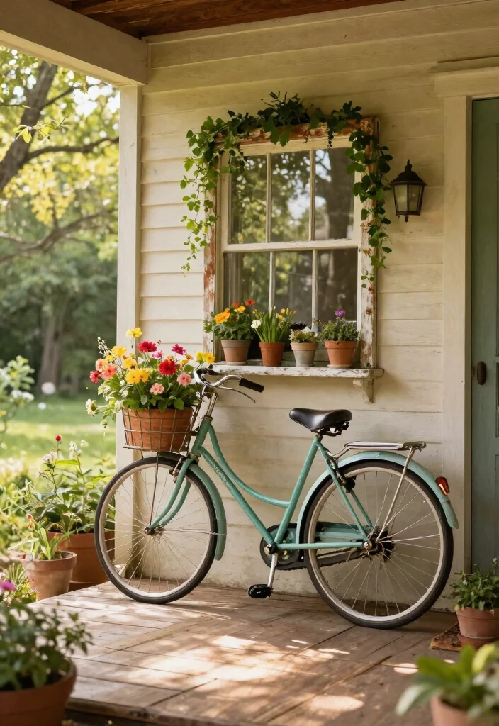12 Vintage Porch Decor Ideas That Look Collected - 5. Upcycled Vintage Elements 1